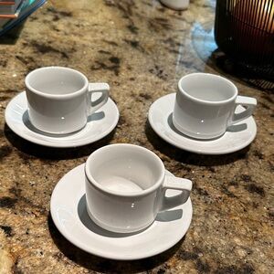 Elegant White Espresso Cup and Saucer Set